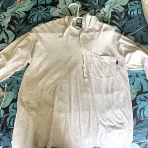 PINK king sleeve hooded T-shirt